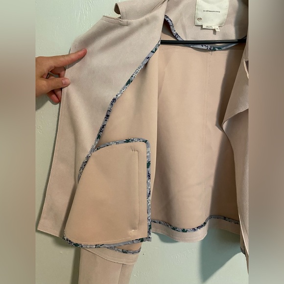 Anthropologie Blush Pink Faux Suede Moto Jacket Size XL - Picture 3 of 7